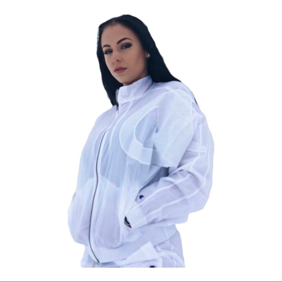 Champion Premium Reverse Weave track jacket Oversized C Logo white - Picture 2 of 15